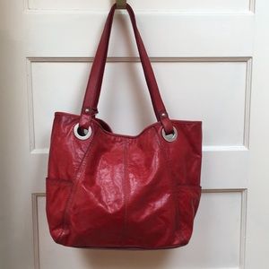 Cherry Red Fossil Hobo Purse